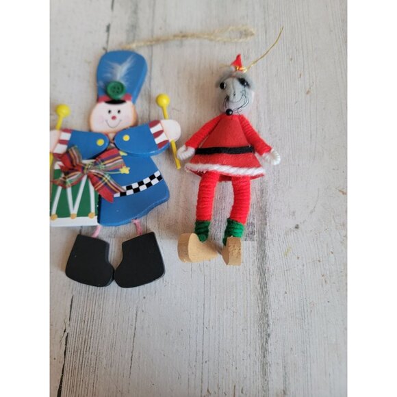 Unique vintage mouse Santa Claus soldier ornament Xmas set - Picture 5 of 8